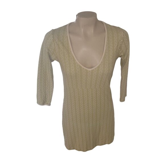 GGO Organic Cotton‎ 3/4 Sleeve eco-friendly breathable light green bodycon S - Picture 1 of 5